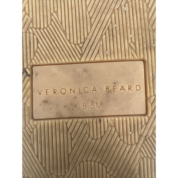 Veronica Beard Womens Size 8.5 Geno Cork Wedge Slide Sandals Tan Suede Thong - Picture 11 of 12